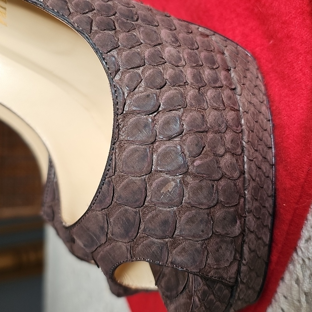 Louboutin Python Peep-Toe Heels - Picture 11 of 13